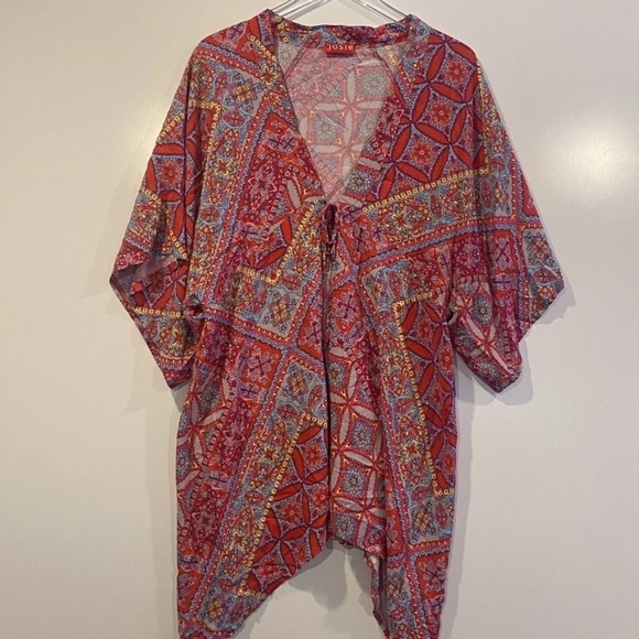 Josie NATORI Floral Pattern 3/4 Sleeve Kimono Robe Womens Size Medium (858) - Picture 5 of 9